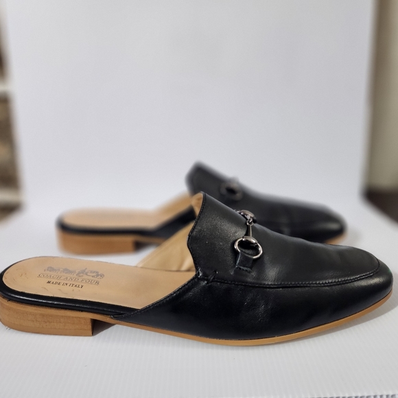 "Coach And Four" Brand Neline Leather Mule Black 11M - Picture 4 of 13